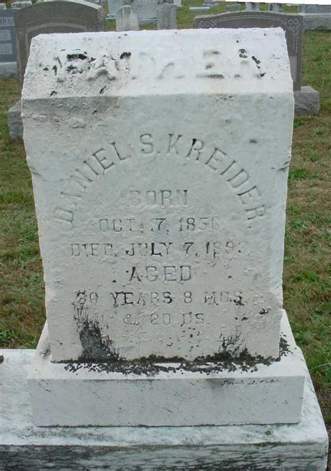 Daniel Shenk Kreider 1856 1893 Find A Grave Memorial