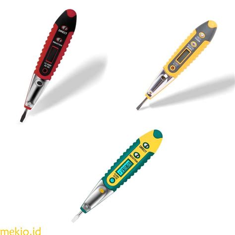 Jual Mekio Voltage Test Pen Tester Pensil Ac Untuk Dc 12 250v Lcd