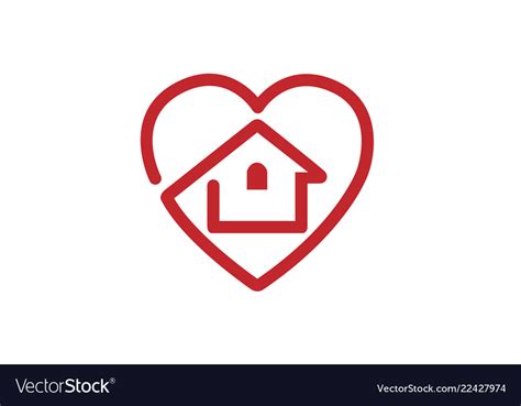 Creative Heart House Design Logo Royalty Free Vector Image