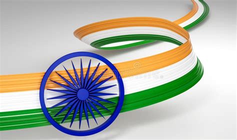 3d Flag Of India 3d Wavy Shiny Indian Ribbon Flag On White Background
