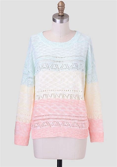 Sweet Sherbet Pastel Sweater Pastel Sweater Vintage Inspired Outfits