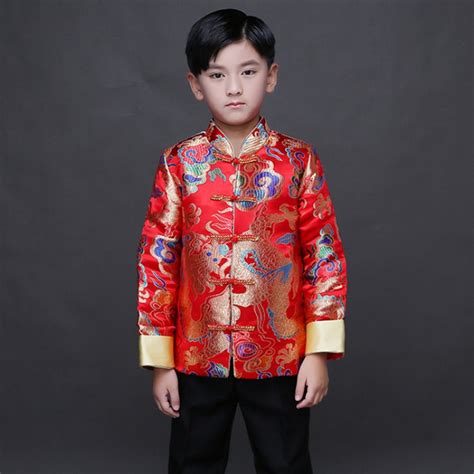 Kid China Dragon Silk Cotumes Of The Tang Dynasty For Boys Children
