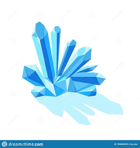 Ice Crystals With Shade Crystal Druse Made Of Ice Vector Illustration