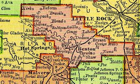 Saline County Arkansas 1895 Map
