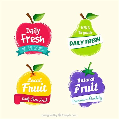 Premium Vector Set Of Fantastic Fruit Labels