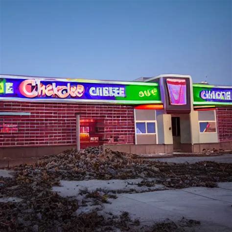 Photo Of An Abandoned Chuck E Cheese Taken At Night Stable Diffusion