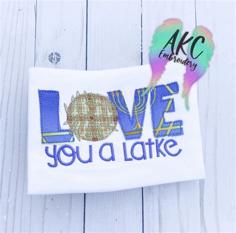 Hanukkah Love You A Latke Applique 5 Sizes Products Swak Embroidery