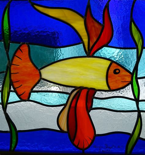 Vitrail poisson : Vitraux d'Art Vanessa Dazelle
