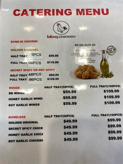 Menu at bb.q Chicken Silverado Ranch restaurant, Las Vegas