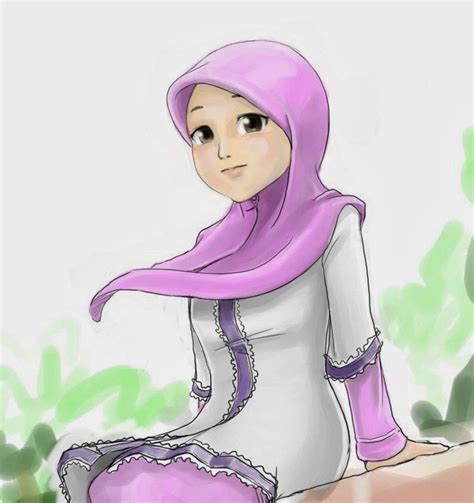 Sketsa Kartun Muslimah Sketsa Kartun Muslimah Mudah D