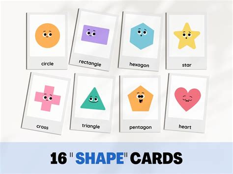 Shapes Printable Flash Cards For Kids Homeschool Learning Material