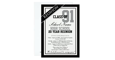 Classy Formal High School Reunion Card Zazzle