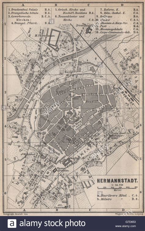 Geographische koordinaten von hermannstadt, rumänien. SIBIU (HERMANNSTADT) antiken Stadt Stadt Planul Orasului ...