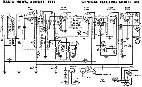 General Electric Model 280 Console Radio Schematic And Parts List August