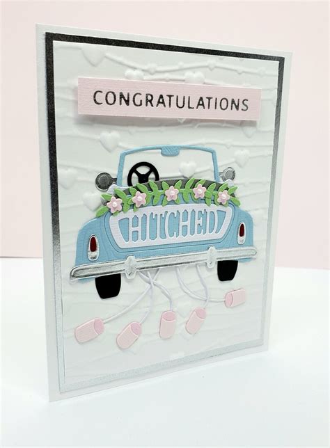 Wedding Car Card Newlywed Card Just Married Bride And Etsy