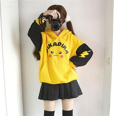 Cute Pikachu Sweater Yc20089 In 2023 Pikachu Sweater Jacket Tops