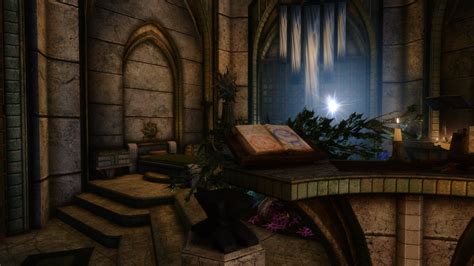 A Snow Elf Home Interior Bed At Skyrim Special Edition Nexus Mods