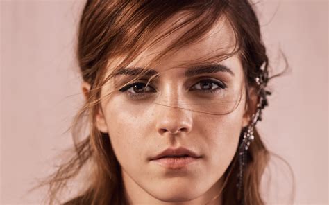 Simple Background Long Hair Face Emma Watson Eyes Brown Eyes Looking At Viewer Portrait