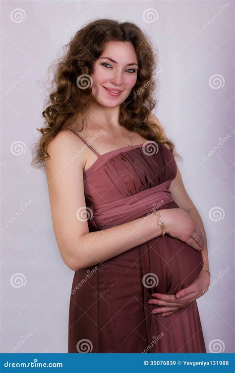 Portrait Of A Beautiful Pregnant Woman Stock Image Image Of Dress