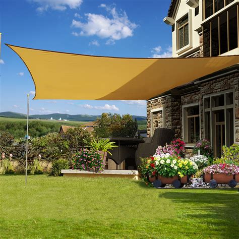 4m X 4m Sun Shade Sail Garden Patio Sunscreen Awning Canopy Screen 98 Uv Block Ebay