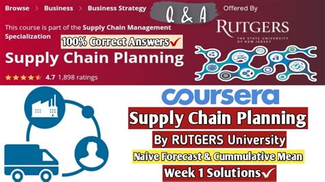 The elements of a supply chain will vary with business and product type. Supply Chain Planning | Rutgers University | Coursera ...