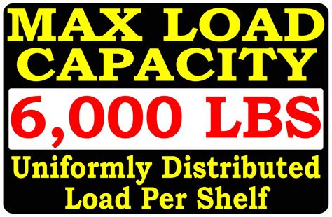 Max Load Capacity Per Shelf Sign (Your Weight Load Added to Sign) - Signs by SalaGraphics