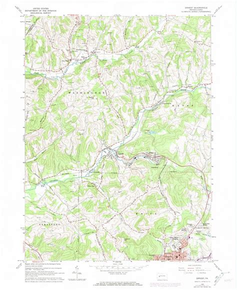 Classic Usgs Ernest Pennsylvania 75x75 Topo Map Mytopo Map Store