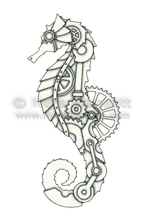 Steampunk Seahorse Steampunk Art Drawing Steampunk Tattoo Steampunk