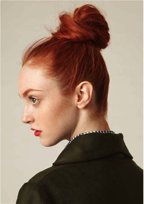 high bun red lips ginger hair hair inspiration goddess hairstyles