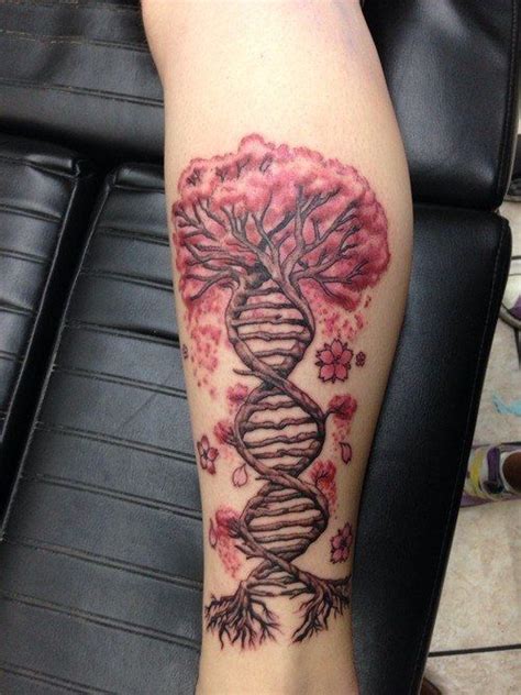 Human Dna Combined With The Tree Of Life Science Tattoos Dna Tattoo