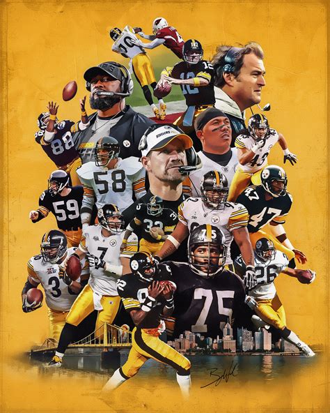Pittsburgh Steelers Legends Poster Etsy