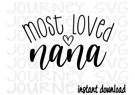 Most Loved Nana Svg Grandma Svg Etsy