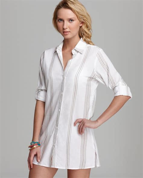 Lyst Tommy Bahama Marina Stripe Boyfriend Shirt Swimsuit Cover Up In