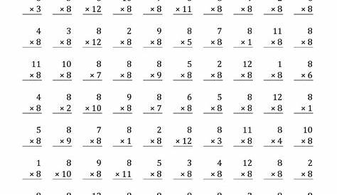 math times 8 about worksheet