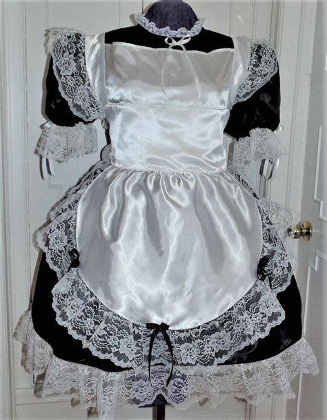 Satin Maids Dress With White Lace White Satin Apron Is Separate And Included Several Dress