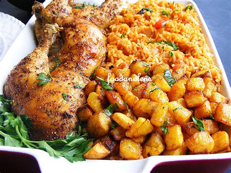 Food And Lens Jollof Rice With Grilled Chicken And Fried Plantain