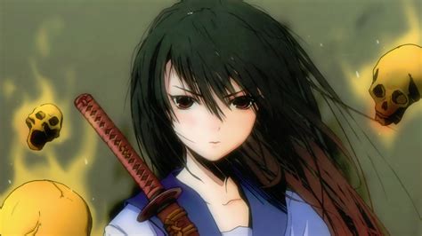 Black Hair Fuyuno Haruaki Katana Original Red Eyes Sword Weapon