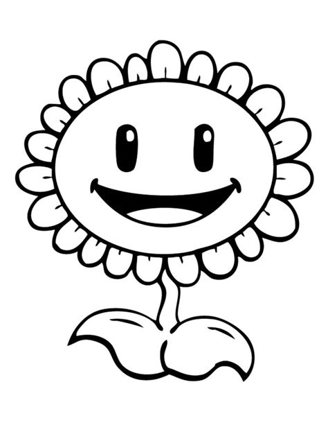 Planting Sunflower In Plant Vs Zombie Coloring Page Coloring Sky