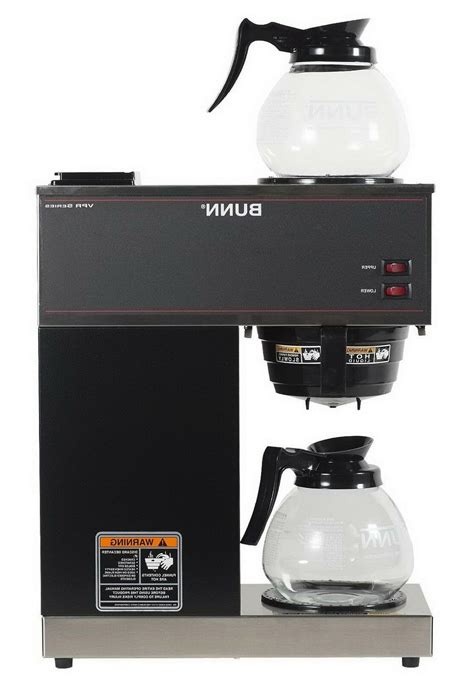 Bunn® paper filters should be used for proper extraction. Bunn VPR 12 Cup Commercial Coffee Maker Pour