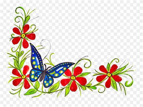Download Flower Butterfly Border Design Clipart 5771144 Pinclipart