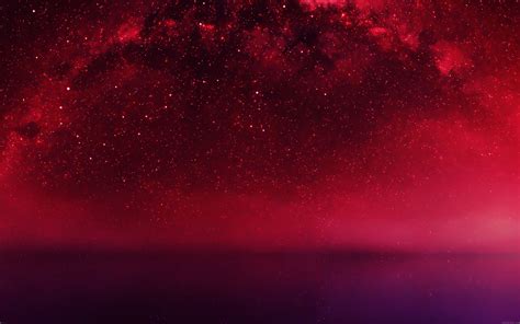 Cosmos Red Night Live Lake Space Starry Wallpapers Hd Desktop And