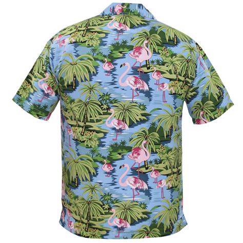 True Face Männer Hawaiian Shirt Strand Flamingo Berge Frühling kurzarm Shirt eBay