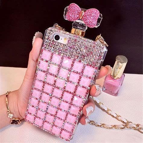 01 Pink Rhinestone 3d Perfume Bottle Cute Bowknot Handmade Phone