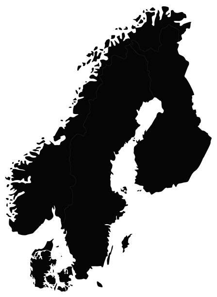 Scandinavian Peninsula Map Silhouettes Stock Photos Pictures And Royalty