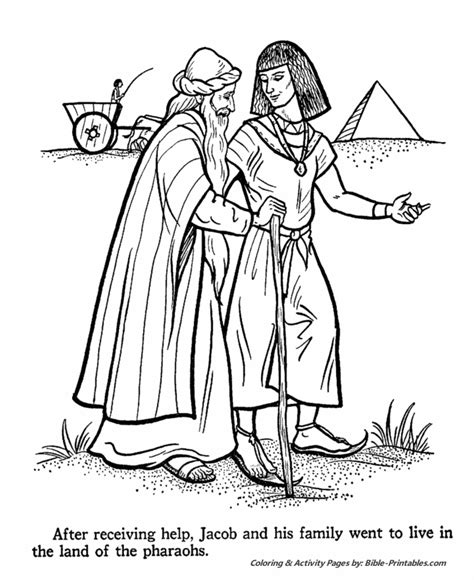 Jacob Comes To Joseph In Egypt Old Testament Coloring Pages Bible Printables