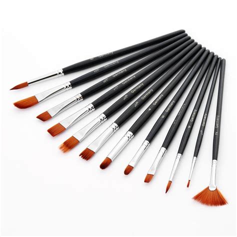 12pcs Watercolor Paint Brushes Set Nylon Hair Painting Brush Short