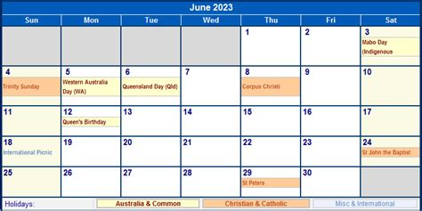 Free Printable June 2023 Monthly Calendar With Holidays Printable