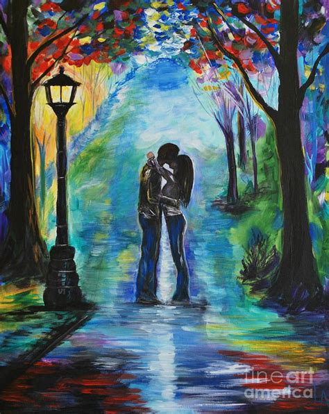 Couple Painting Painting Moonlight Kiss By Leslie Allen Romantic