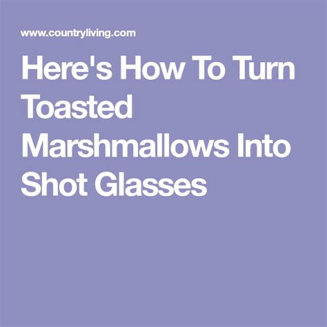 Here S How To Turn Toasted Marshmallows Into Shot Glasses Shot Glasses Toasted Marshmallow