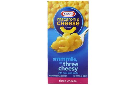 Kraft Macaroni And Cheese Dinner With Mini Shell Pasta Three Cheesy Box
